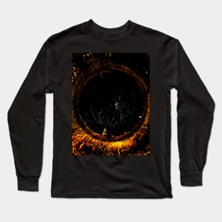 Digital collage, special processing. Spider in the hole. v2 Long Sleeve T-Shirt